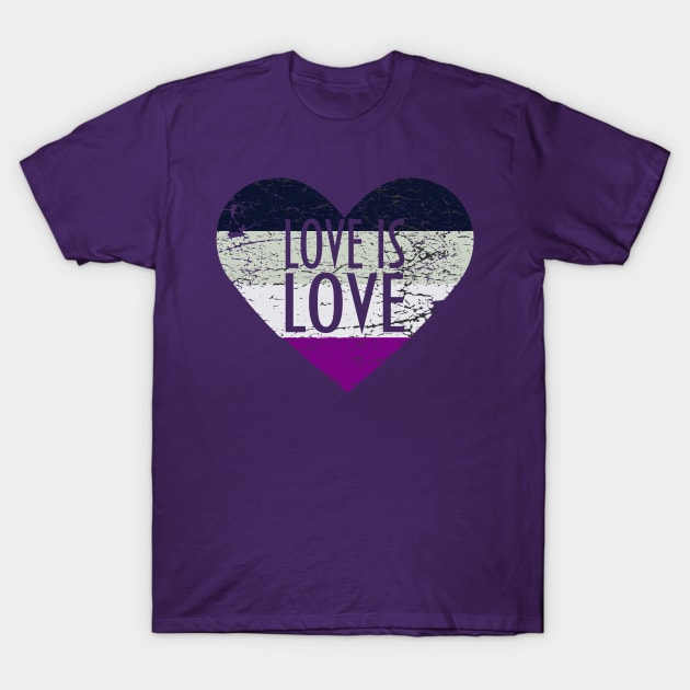 Asexual Pride Heart T-Shirt by tatadonets